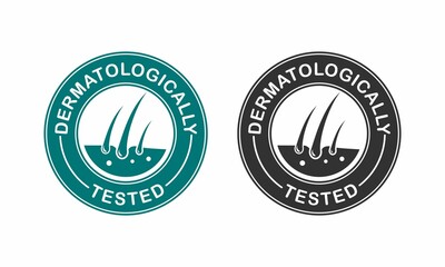 Dermatologically tested badge template illustration