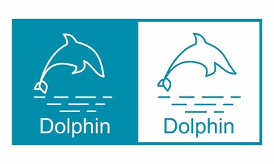 Dolphin jump logo template illustration