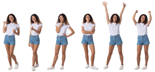 Set of casual woman portraits