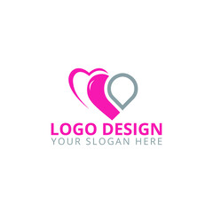 Love Shape Logo Design Professional Logo 