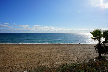 fine winter beach and people