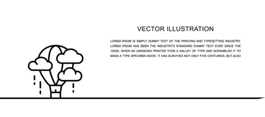Vector air balloon, aerostat, dirigible one line icon. Continuous one line
