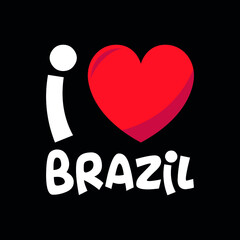 Brazil I love Brazil heart vector illustration design