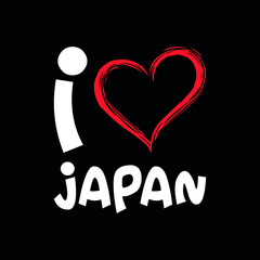 Japan I love Japan heart vector illustration design