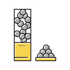 shortgun bullet with balls cores color icon vector illustration
