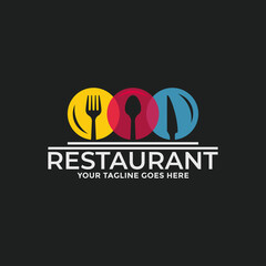 Restaurant logo icon vector template. Simple restaurant logo design with a knife, spoon and fork symbol but looks elegant.