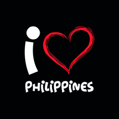Philippines I love Philippines heart vector illustration design