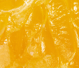 Fototapeta na wymiar Juicy orange pulp as a background.