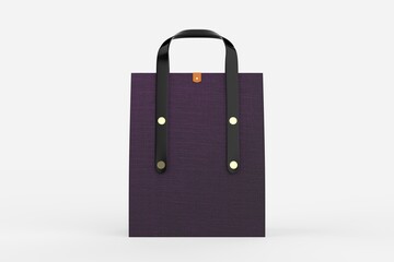 custom luxury fashion cardboard box with handles isolated on white background. 3d illustration