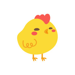 cartoon little chick Hatched eggs on Easter. decorate greeting cards for children