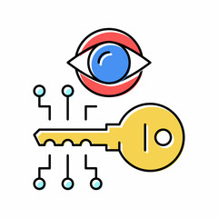 electronic key vision color icon vector illustration