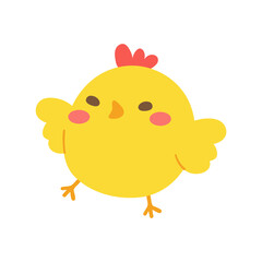 cartoon little chick Hatched eggs on Easter. decorate greeting cards for children