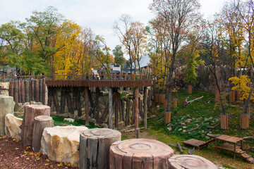 Beautiful view of the Kharkiv Zoo. Photo taken in Kharkiv Zoo, Ukraine on October 12, 2021