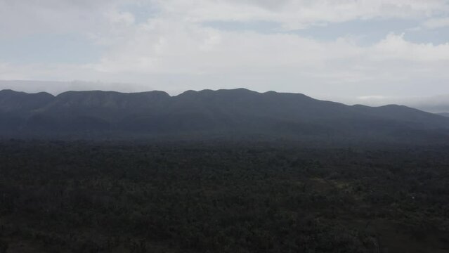 Amolar Range -aerial drone image showing the mountains - drone moving down