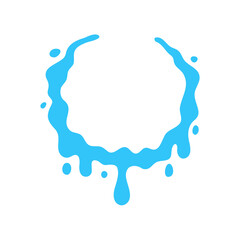 splashing water circle text frame For decorating Songkran festival posters.