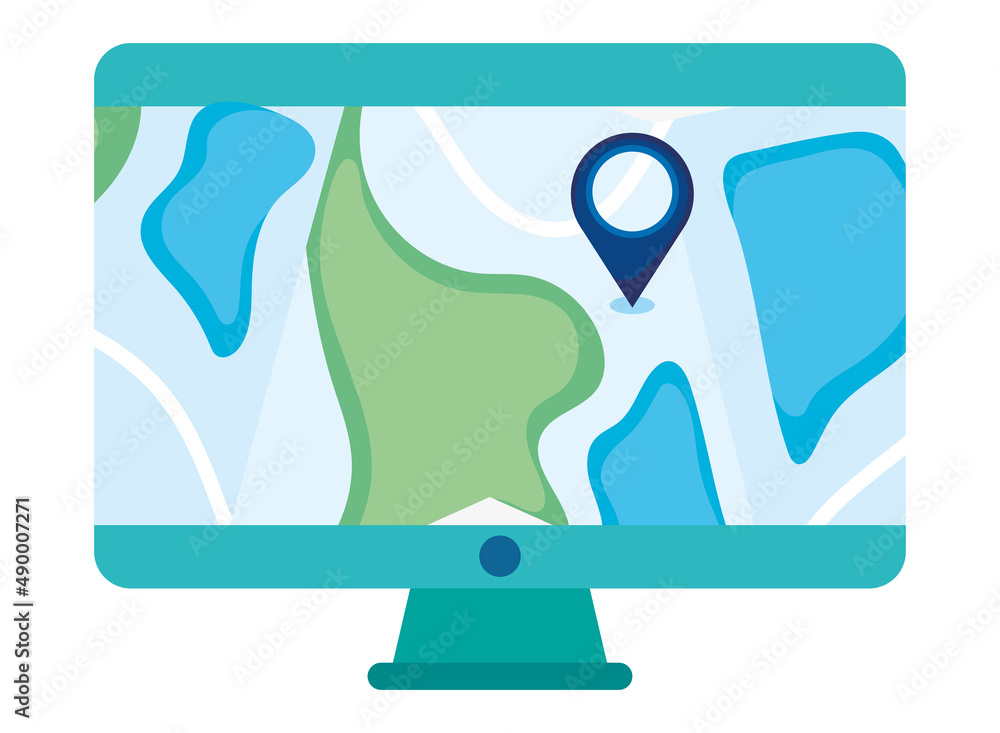 Poster computer with map