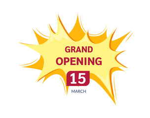 Grand opening label typography graphic design. Grand opening invitation