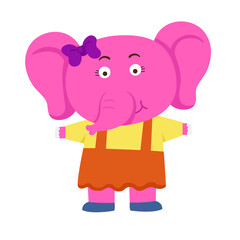cute baby elephant standing illustration vector