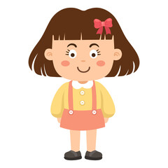 cute little kid girl illustration vector