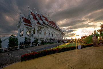 background of one of the major tourist attractions in Chiang Rai province of Thailand (Wat Huay Pla...
