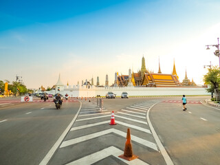 Fototapeta na wymiar Wat Phra Kaew Morakot is an important temple in Thailand that must be visited in Bangkok 24 February 2022 Bangkok, Thailand.