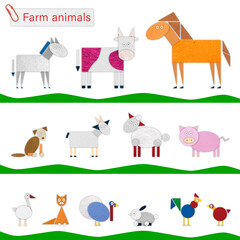 Paper application of farm animals