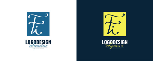 Initial F and I Logo Design with Elegant and Minimalist Handwriting Style. FI Signature Logo or Symbol for Wedding, Fashion, Jewelry, Boutique, and Business Identity