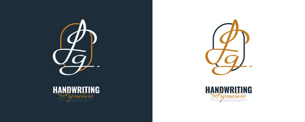 Initial F and G Logo Design with Elegant and Minimalist Handwriting Style. FG Signature Logo or Symbol for Wedding, Fashion, Jewelry, Boutique, and Business Identity