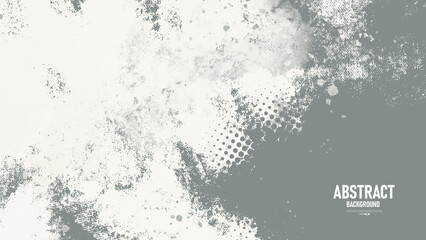 Gray and white abstract grunge background with halftone style.	
 - obrazy, fototapety, plakaty