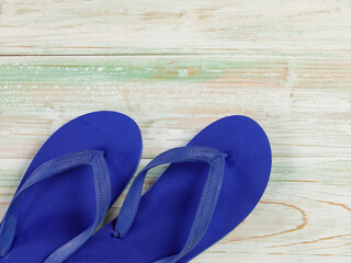 Closeup top view studio isolated shot pair of fashionable beautiful bright blue casual comfortable...