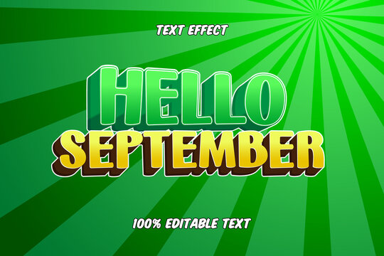 Hello September Game Style Editable Text Effect