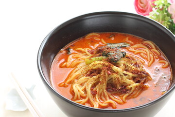 Chinese spicy noodles, Tan Tan noodles in soup 