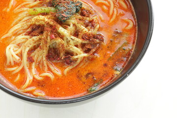 Chinese spicy noodles, Tan Tan noodles in soup 