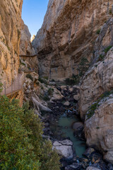 view of the famous and historic Camino del Rey in southern Spain near Malaga