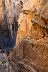 view of the famous and historic Camino del Rey in southern Spain near Malaga