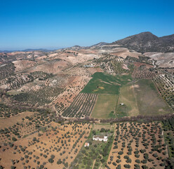 hilly farmland and backcountry in the south of Spain
