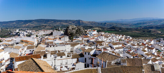 the rooftops and whitewashed houses of the old city center of Olvera