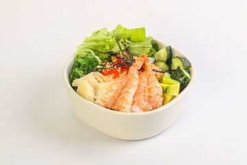 Poke with prawn and rice