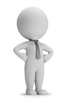 3d small people - brave businessman