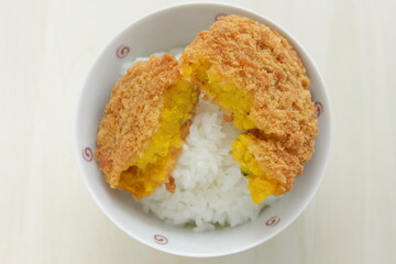 homemade pumpkin croquette for autumn vegetable cooking image