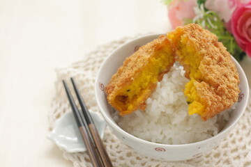 homemade pumpkin croquette for autumn vegetable cooking image