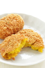 homemade pumpkin croquette for autumn vegetable cooking image