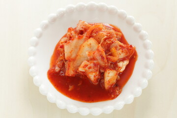 Korean food, spicy fermented Chinese cabbage Kimchi