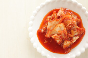 Korean food, spicy fermented Chinese cabbage Kimchi