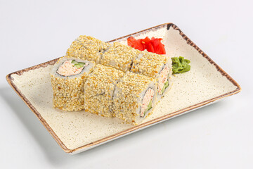 Japanese Sushi roll with crab surimi