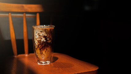 iced coffee with milk ready to drink at the cafe​