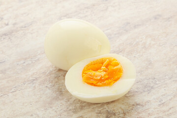 Boiled chicken egg for breakfast