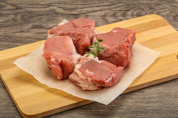 Raw pork tenderloin for cooking