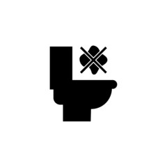 Do not litter in the toilet icon isolated on white background