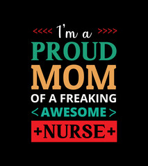 Beautiful Awesome Nurse Typography Design for Print